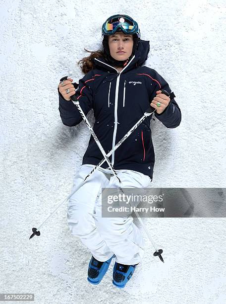 Freestyle moguls skier Heather McPhie poses for a portrait during the USOC Portrait Shoot on April 25, 2013 in West Hollywood, California.