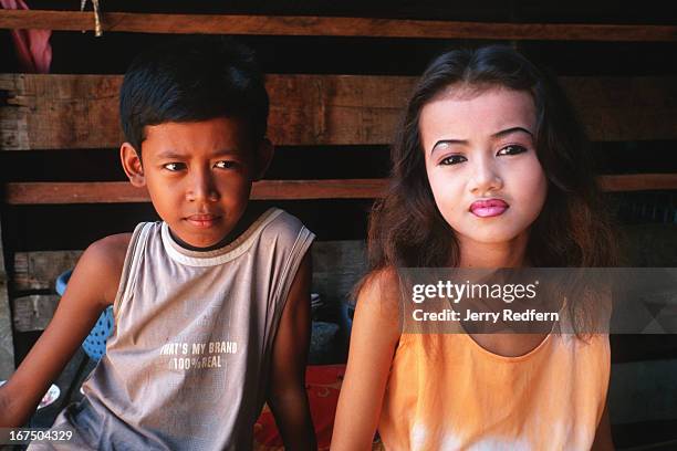 So Ni Ta has her makeup on for a traditional Khmer dance performance later in the day. She will be joined by other kids from the Cambodian Light...