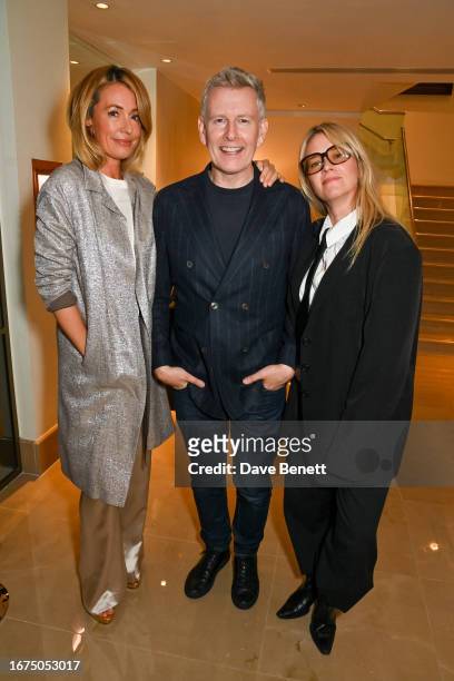 Cat Deeley, Patrick Kielty and Edith Bowman attend the London Premiere of "Ballywalter" at The May Fair Hotel on September 18, 2023 in London,...