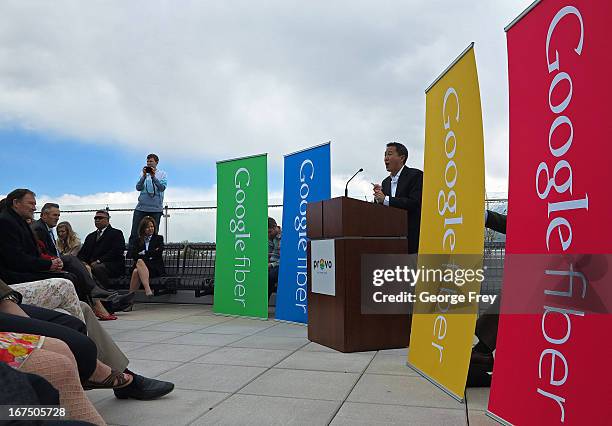 Google representative Kevin Lo speaks at the Provo Convention Center to announce that the city has been chosen as the third city in the country to...