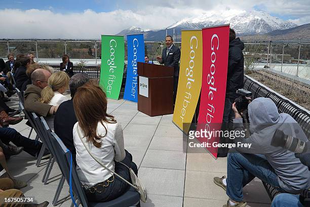 Provo Mayor John Curtis speaks at the Provo Convention Center to announce that the city has been chosen as the third city in the country to get...