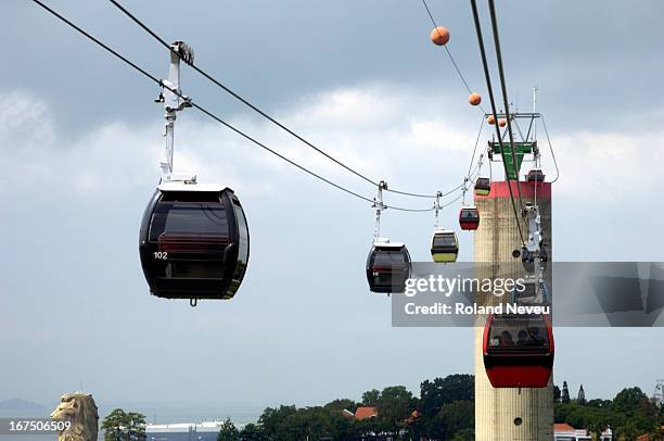 The Singapore Cable Car provides an aerial link from Mount Faber on the main island of Singapore to the resort island of Sentosa across the Keppel...