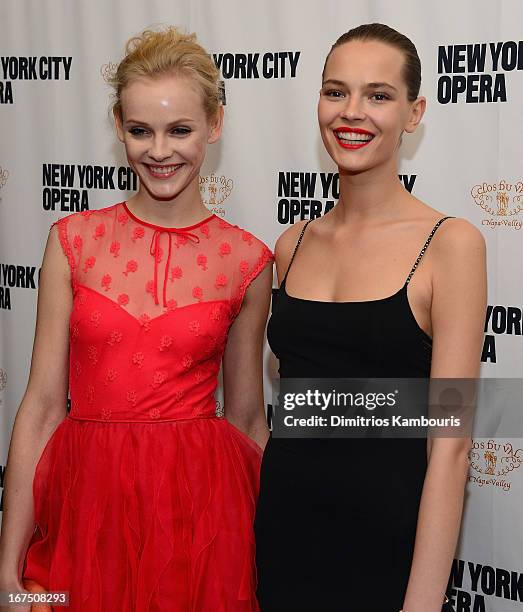 Ginta Lapina and Aleksandra Cvetkovic attend the 2013 New York City Opera Spring Gala at New York City Center on April 25, 2013 in New York City.