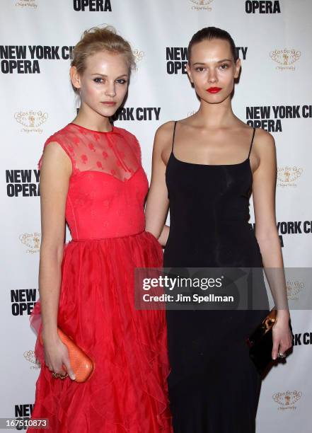Ginta Lapina and Aleksandra Cvetkovic attend the 2013 New York City Opera Spring Gala at New York City Center on April 25, 2013 in New York City.