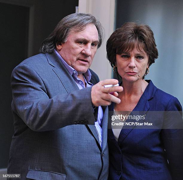 Gerard Depardieu and Jacqueline Bisset as seen on April 24, 2013 in New York City.