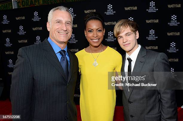 Actors Andy Sacks, Kearran Giovanni and Graham Patrick Martin attend the "Funny Girl" screening during the 2013 TCM Classic Film Festival Opening...