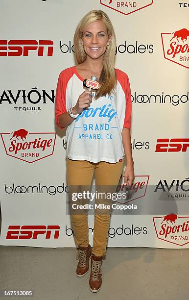 Sportscaster Samantha Ponder poses for a picture as Sportiqe and ESPN host a NBA Playoff Party at Bloomingdale's 59th Street Store on April 25, 2013...