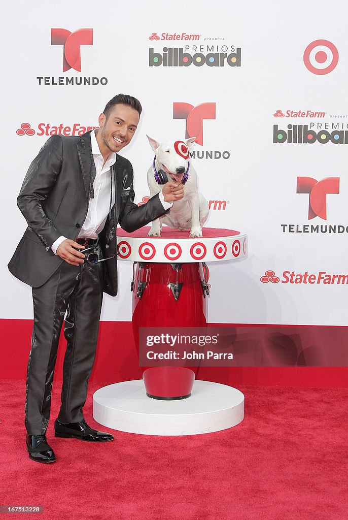 Target's Beloved Bull Terrier Mascot Bullseye Hits The 2013 Billboard Latin Music Awards Red Carpet