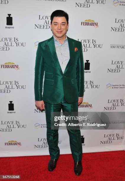 Designer Malan Breton arrives to the premiere of Sony Pictures Classics' "Love Is All You Need" at Linwood Dunn Theater at the Pickford Center for...