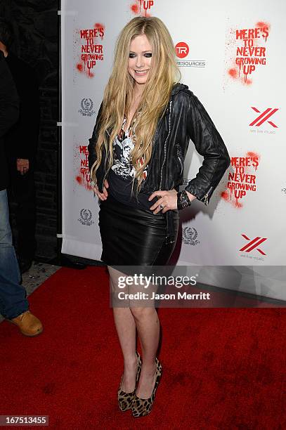 Singer Avril Lavigne arrives for her secret performance at The Viper Room on April 25, 2013 in West Hollywood, California.