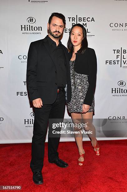 Director Minos Papas and guest attend the TFF Awards Night during the 2013 Tribeca Film Festival on April 25, 2013 in New York City.