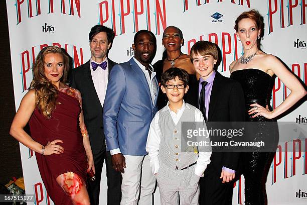 Cast members attend the after party for the Broadway opening night of "Pippin" at Slate on April 25, 2013 in New York City.
