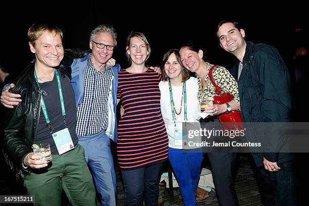 Ryan Harrington, Nicholas Apps, Ingrid Kopp, Beth Janson, Marcia DeConan, and Jason Guerrisio and guest attend the TFF Awards Night during the 2013...