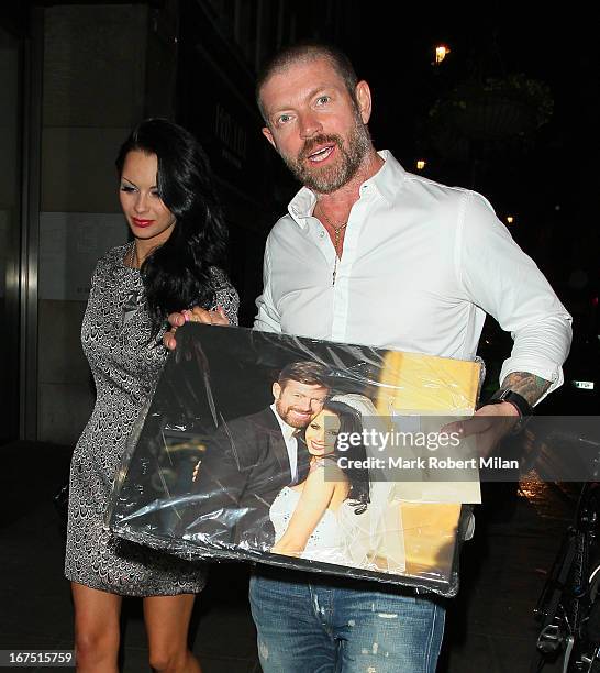 Jessica-Jane Clement and Lee Stafford at the Groucho club on April 25, 2013 in London, England.