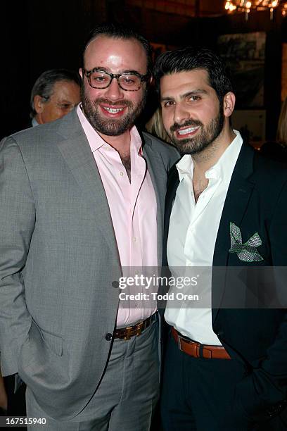 Oliver Furth and Sean Yashar attend P.S. ARTS Presents: LA Modernism Show Opening Night at The Barker Hanger on April 25, 2013 in Santa Monica,...