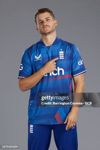 Sam Hain of England poses for a portrait at Headingley on September 18, 2023 in Leeds, England.