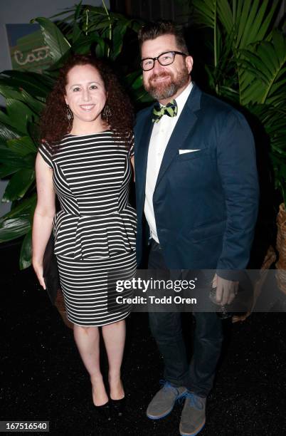 Christian May of maison21 and Jill Seidner attend P.S. ARTS Presents: LA Modernism Show Opening Night at The Barker Hanger on April 25, 2013 in Santa...