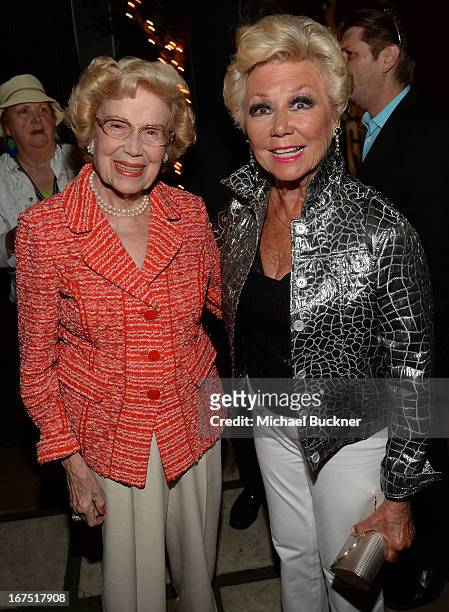 Actors Jacqueline White and Mitzi Gaynor attend the 2013 TCM Classic Film Festival Vanity Fair Opening Night Party at Boulevard3 on April 25, 2013 in...