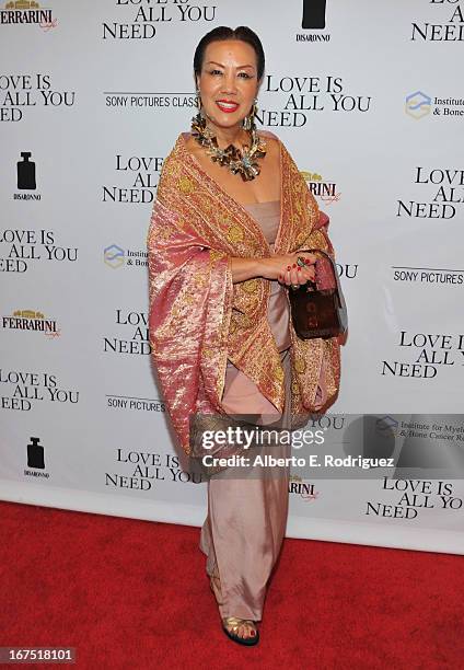 Designer Sue Wong arrives to the premiere of Sony Pictures Classics' "Love Is All You Need" at Linwood Dunn Theater at the Pickford Center for Motion...