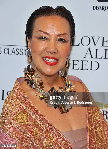 Designer Sue Wong arrives to the premiere of Sony Pictures Classics' "Love Is All You Need" at Linwood Dunn Theater at the Pickford Center for Motion...