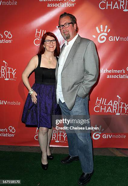 Actress Kate Flannery and photographer Chris Haston attend the Second Annual Hilarity For Charity benefiting The Alzheimer's Association at the...