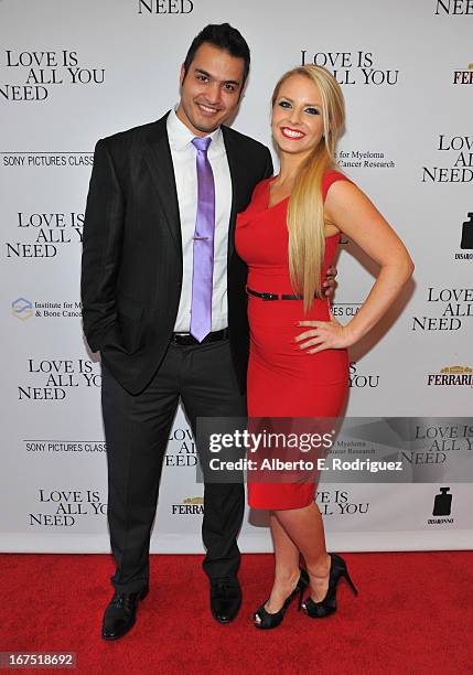 Al Barakat and actress Carly Turner arrive to the premiere of Sony Pictures Classics' "Love Is All You Need" at Linwood Dunn Theater at the Pickford...
