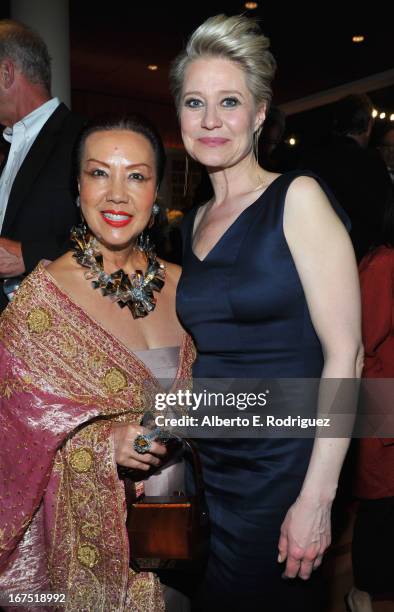 Designer Sue Wong and actress Trine Dyrholm attend the after party for the premiere of Sony Pictures Classics' "Love Is All You Need" at Linwood Dunn...