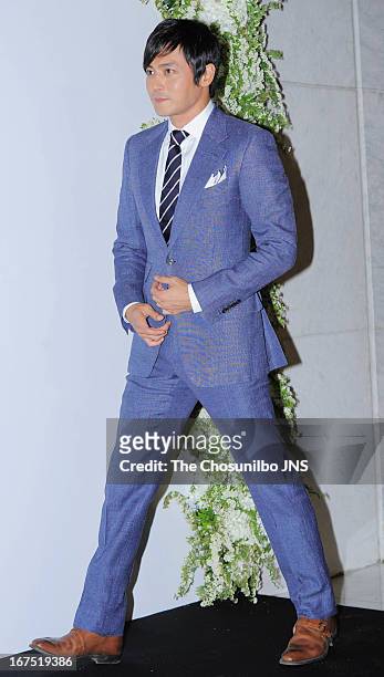 Jang Dong-Gun attends 'Han Jae-Seok and Park Sol-Mi's Wedding' at Walkerhill Aston House on April 21, 2013 in Seoul, South Korea.
