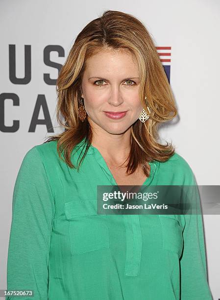 Actress Laurie Fortier attends a Q&A for "House Of Cards" at Leonard H. Goldenson Theatre on April 25, 2013 in North Hollywood, California.