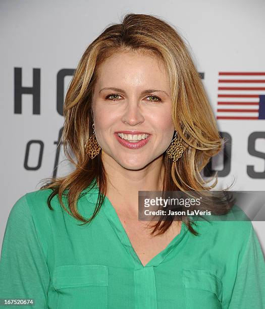 Actress Laurie Fortier attends a Q&A for "House Of Cards" at Leonard H. Goldenson Theatre on April 25, 2013 in North Hollywood, California.
