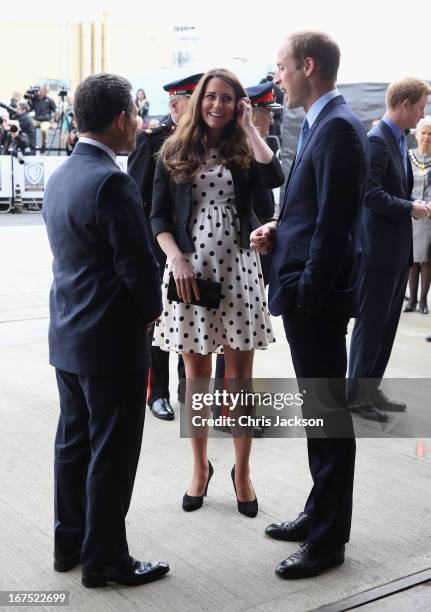 Catherine, Duchess fo Cambridge and Prince William, Duke of Cambridge arrive at the Inauguration Of Warner Bros. Studios Leavesden on April 26, 2013...