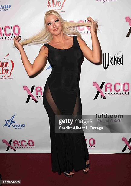 Adult film star Leah Falcoln arrives for the 29th Annual XRCO Awards held at SupperClub Los Angeles on April 25, 2013 in Hollywood, California.