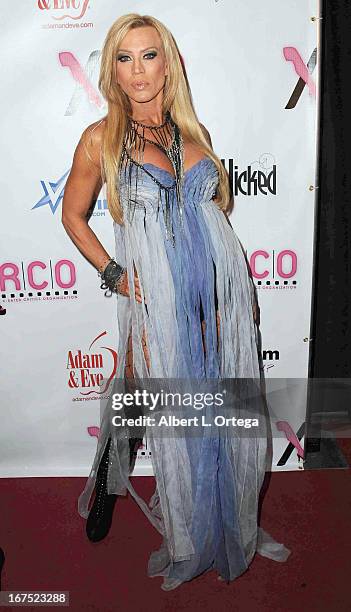 Adult film star Amber Lynn arrives for the 29th Annual XRCO Awards held at SupperClub Los Angeles on April 25, 2013 in Hollywood, California.