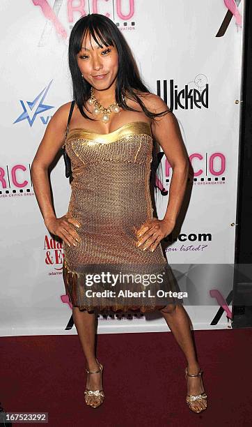 Adult film star Gaia arrives for the 29th Annual XRCO Awards held at SupperClub Los Angeles on April 25, 2013 in Hollywood, California.