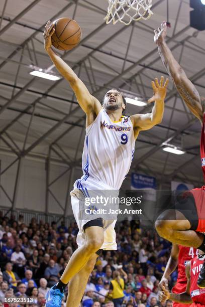 Cameron Jones of the Santa Cruz Warriors drives to the basket against the Rio Grande Valley Vipers during Game One of the D-League Championship on...