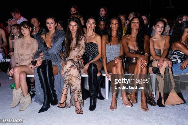Charlotte D'Alessio, Kamila Hanen, Keke Lindgard, Chantal Monaghan, Daniela Braga and Maeta attends the Retrofete fashion show at the 415 Fifth...