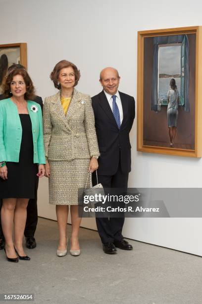 Queen Sofia of Spain attends Dali exhibition at Reina Sofia museum on April 26, 2013 in Madrid, Spain.