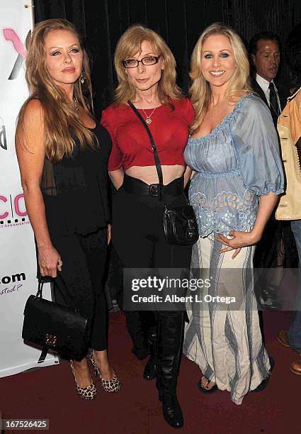 Adult film stars Dyana Lauren, Nina Hartley and Julia Ann arrive for the 29th Annual XRCO Awards held at SupperClub Los Angeles on April 25, 2013 in...