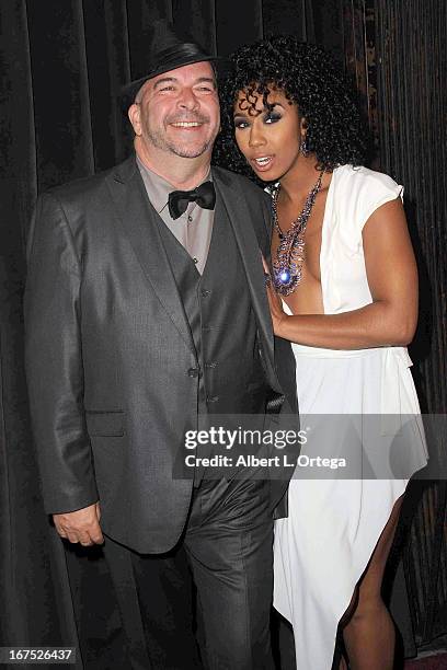 Adult film stars James Bartholet and Misty Stone arrive for the 29th Annual XRCO Awards held at SupperClub Los Angeles on April 25, 2013 in...