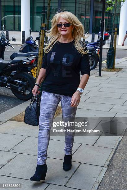 Bonnie Tyler sighted at BBC Radio 2 studios on April 26, 2013 in London, England.