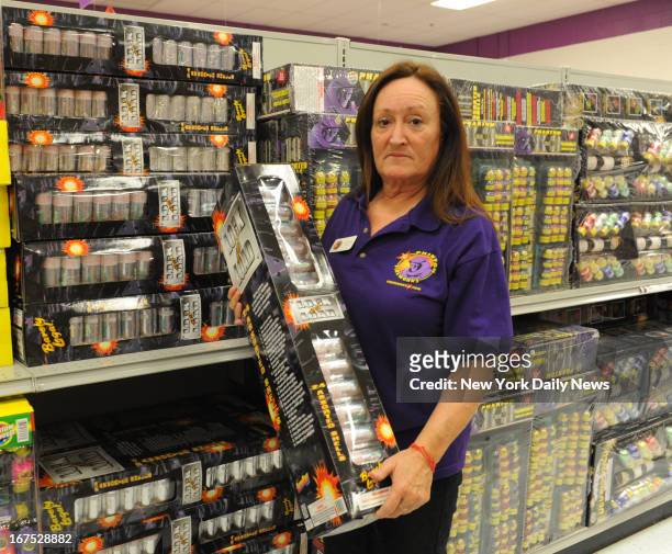 April Walton, manager of Phantom Fireworks store in Seabrook, New Hampshire, where Tamerlan Tsarnaev used a buy one, get one free coupon to buy two...
