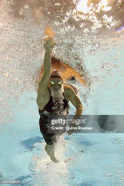 Kylie Palmer of Australia competes in the Women's 400 Metre Freestyle during day one of the Australian Swimming Championships at the SA Aquatic and...