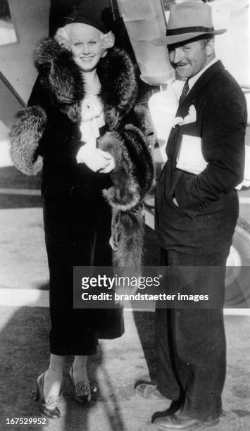 Actress Jean Harlow and husband Harold G. Rosson. Hollywood. . Photograph. Schauspielerin Jean Harlow und Ehemann Harold G. Rosson. Hollywood....