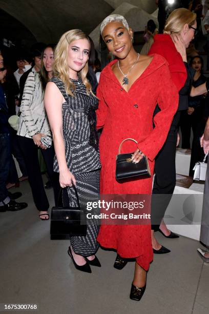 Emma Roberts and Tiffany Haddish attend Tory Burch Spring/Summer 2024 New York Fashion Week - Front Row on September 11, 2023 in New York City.