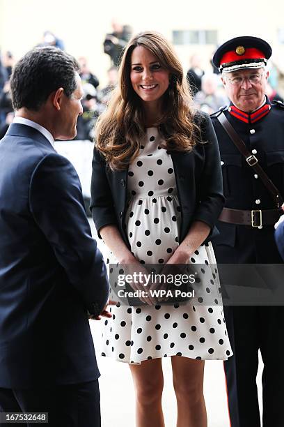 Catherine, Duchess of Cambridge arrives at the Inauguration Of Warner Bros. Studios Leavesden on April 26, 2013 in London, England.