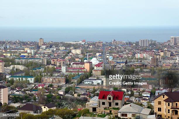 General view of the hometown of suspected Boston bombers Tamerlan and Dzhokhar Tsarnayev, on April 25, 2013 in Makhachkala, the Russian region of...
