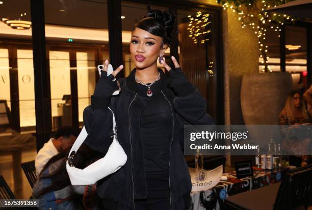 Saweetie attends Flipper's Roller Boogie Palace x adidas celebration of fashion, hip-hop and the iconic Superstar, at Flipper’s Roller Boogie Palace...