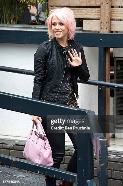 Amelia Lily sighted departing ITV Studios on April 26, 2013 in London, England.