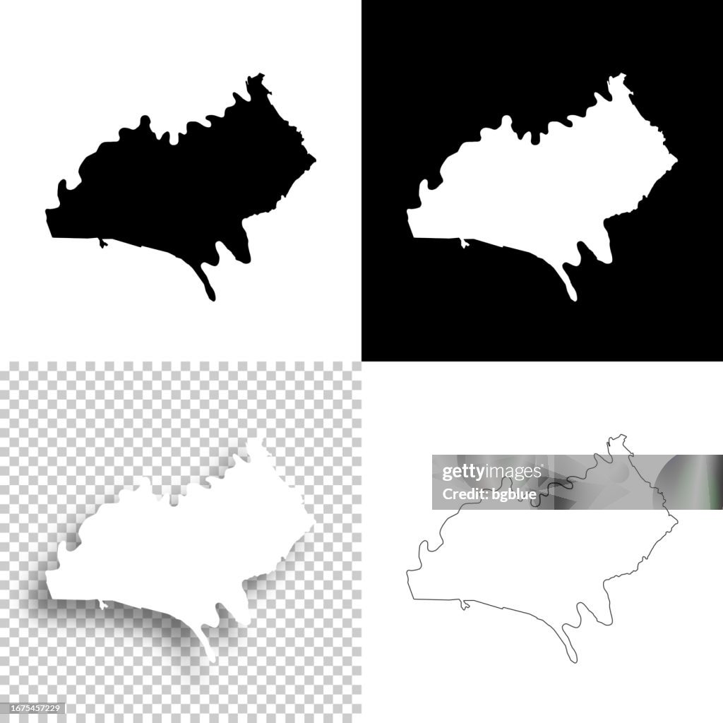 Hamblen County, Tennessee. Maps for design. Blank, white and black backgrounds