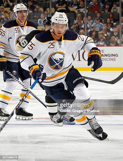Mikhail Grigorenko of the Buffalo Sabres skates against the Pittsburgh Penguins on April 23, 2013 at Consol Energy Center in Pittsburgh, Pennsylvania.